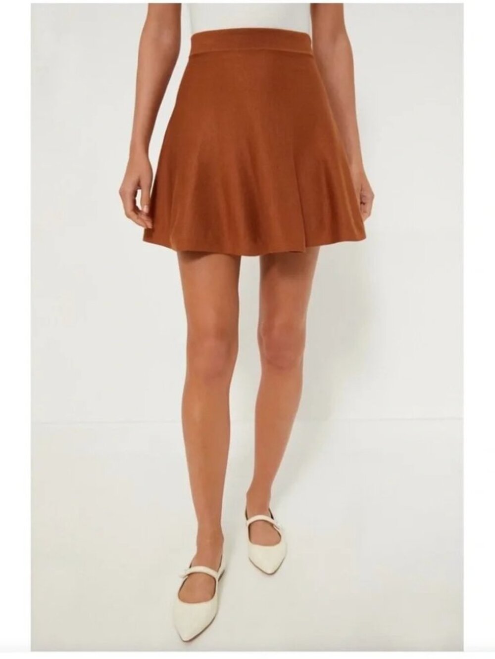 Tuckernuck Hyacinth House Connie Knit Mini Skirt Size Medium Camel Brown